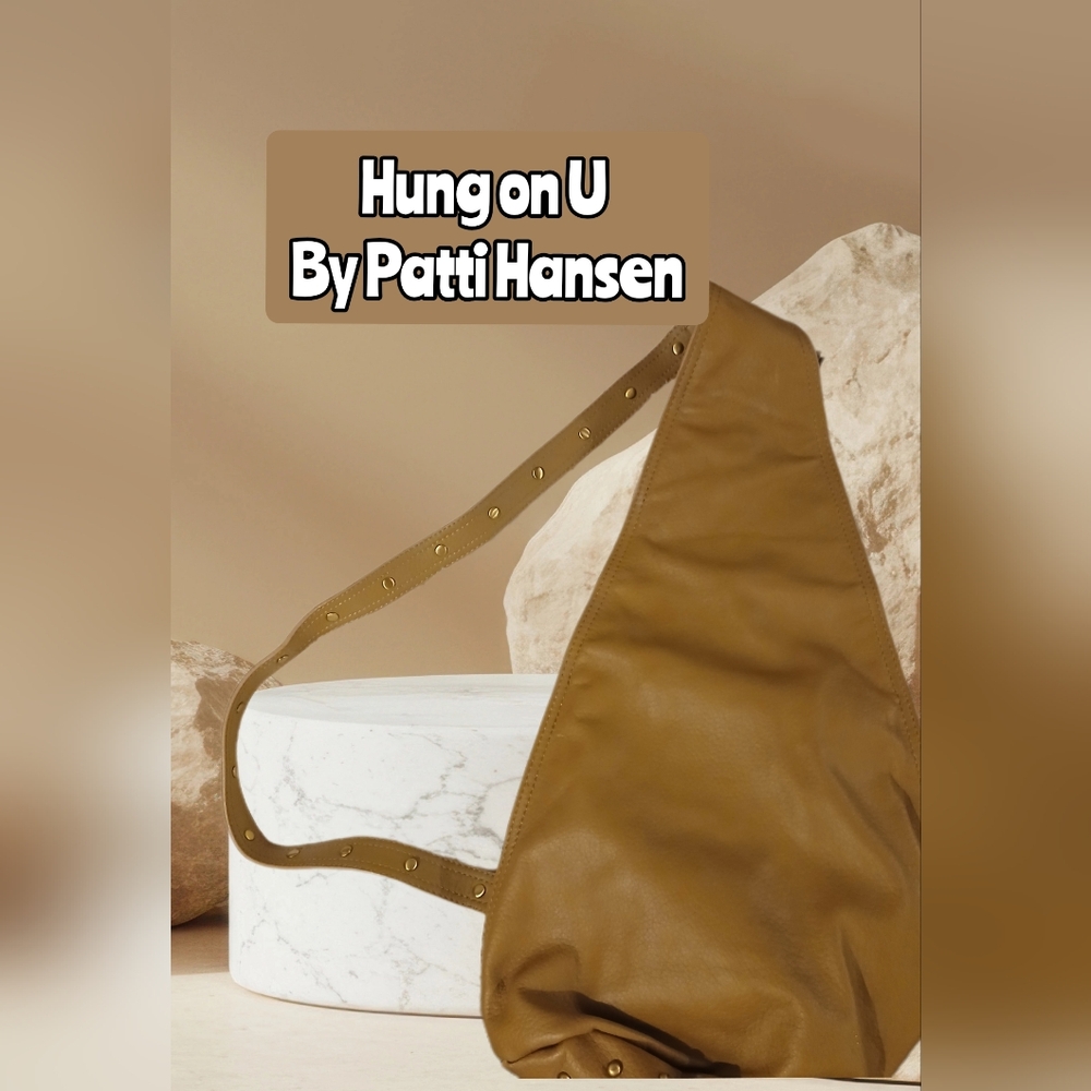 Hung On U Tan Leather Hobo Shoulder Bag